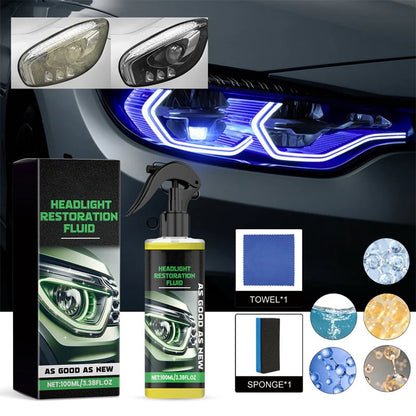 🚗[Headlight Crystal Restorer]— One swipe, and yellowed lenses become crystal clear. Old becomes new, and your headlights shine like brand new! ✨🔦
