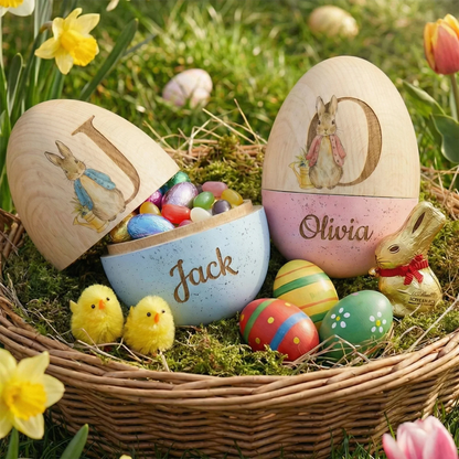 🔥Easter Hot Sale 60% OFF🐣Hollow Wooden Easter Egg-🎁Easter Basket Stuffer Gift for Kids