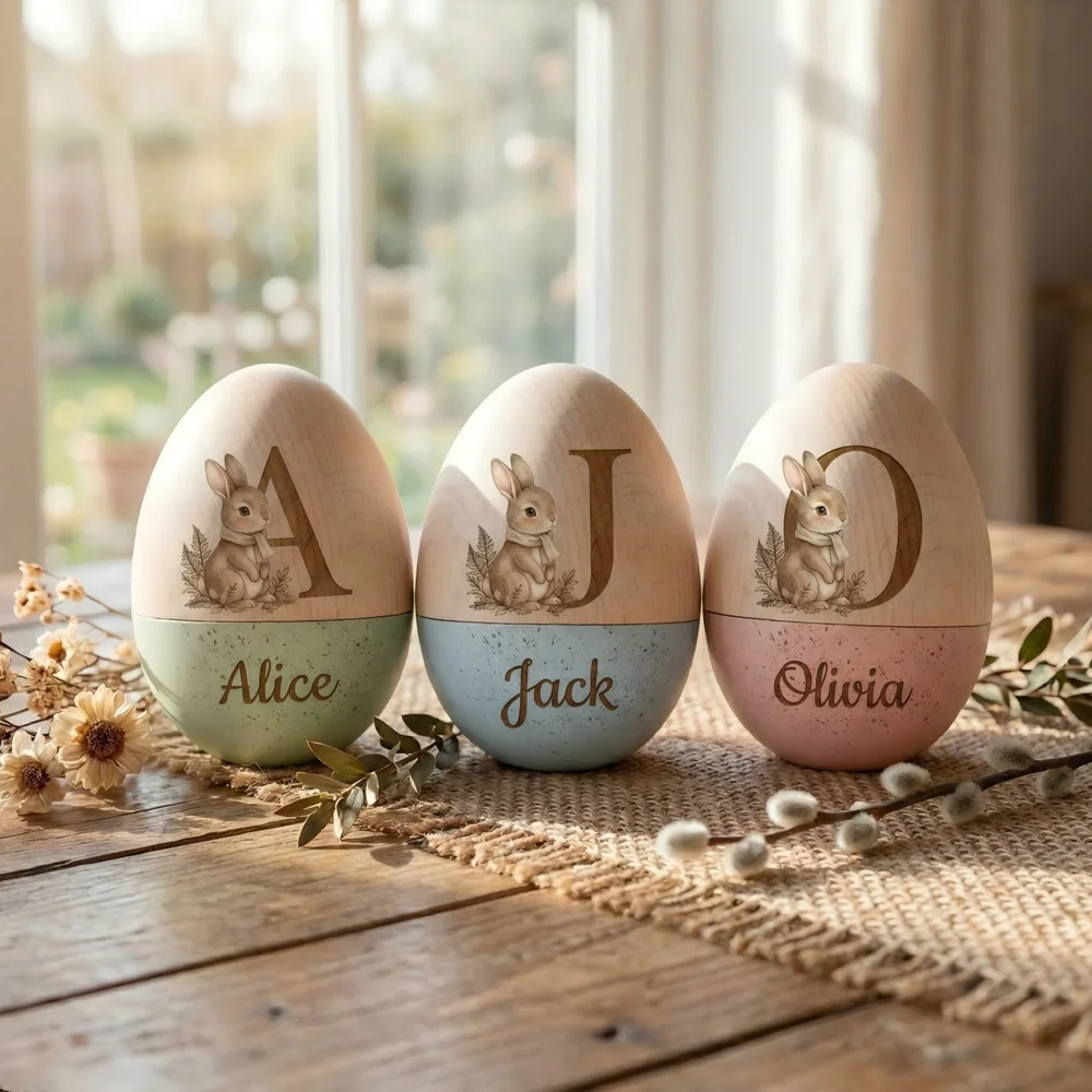 🔥Easter Hot Sale 60% OFF🐣Hollow Wooden Easter Egg-🎁Easter Basket Stuffer Gift for Kids